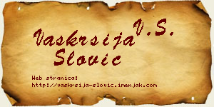 Vaskrsija Slović vizit kartica